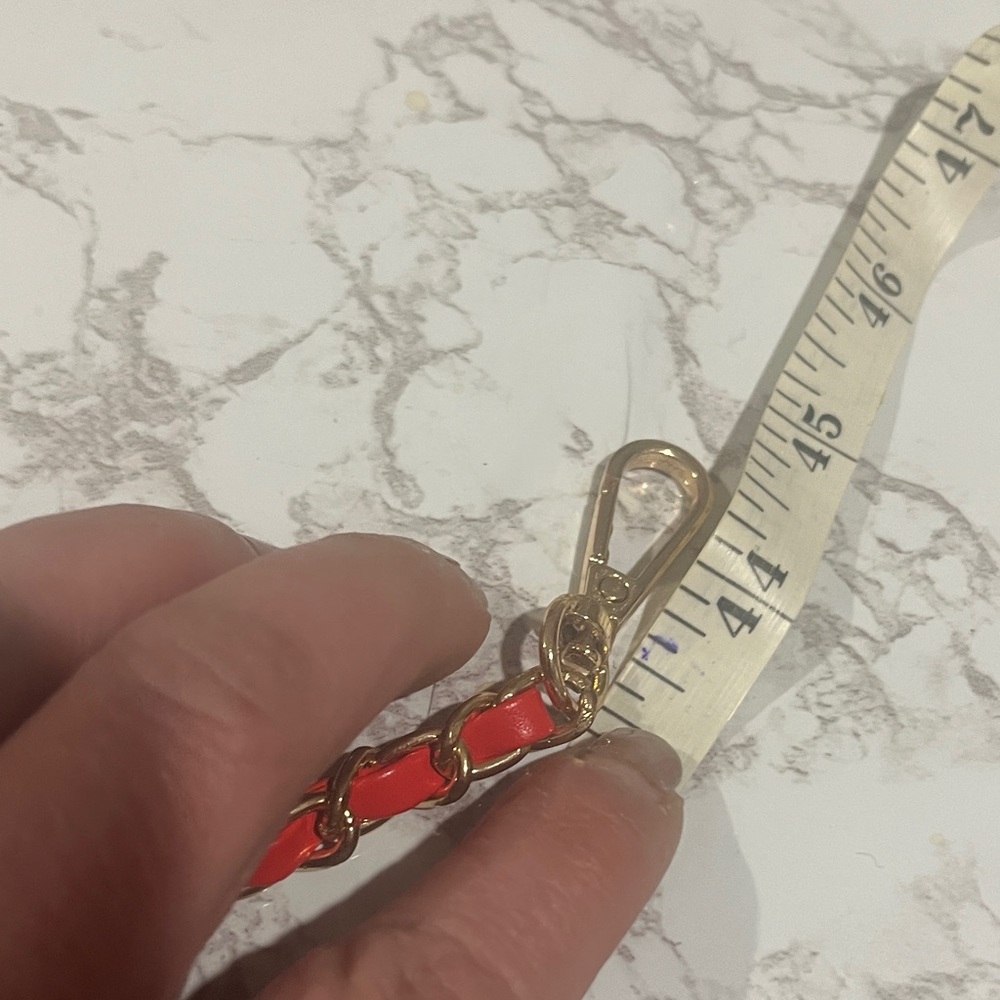 Gold and orange bag chain length 44